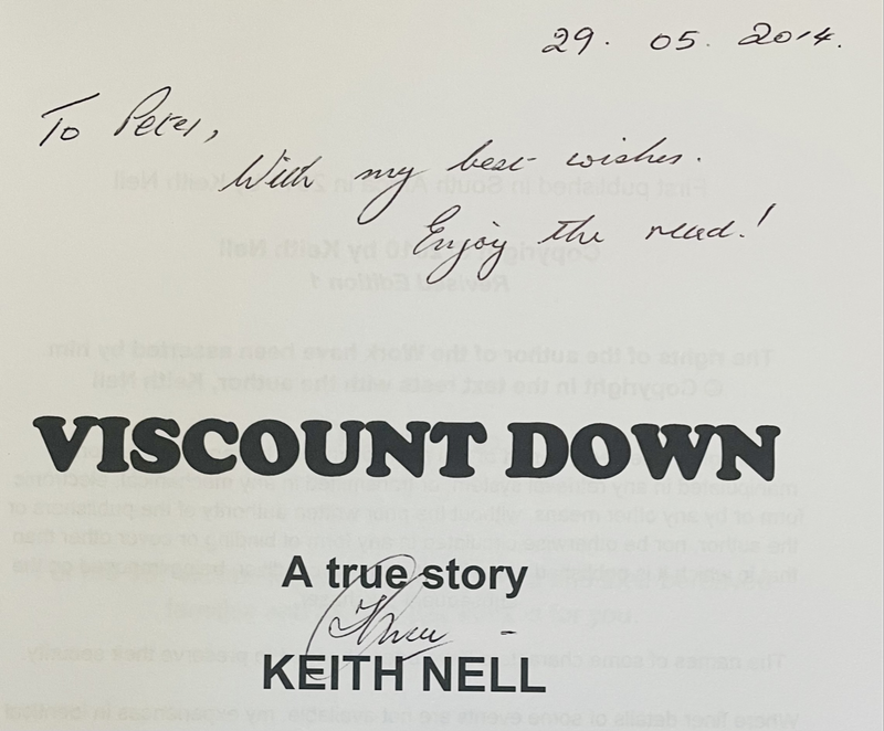 SIGNED!! `VISCOUNT DOWN` BY KEITH NELL