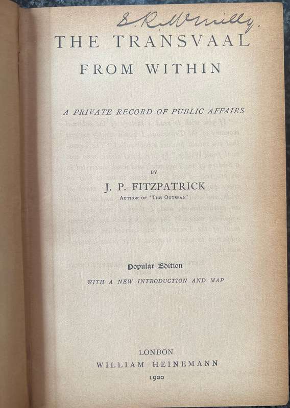 THE TRANSVAAL FROM WITHIN BY J P FITZPATRICK