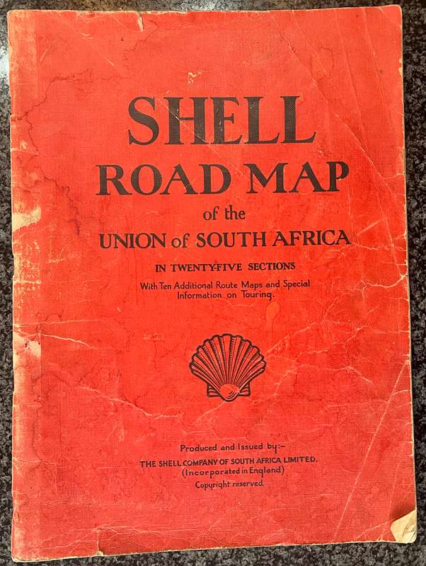 SHELL ROAD MAP OF THE UNION OF SOUTH AFRICA