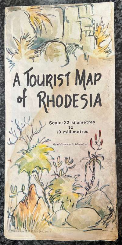 RHODESIA TOURIST MAP PRE-1980