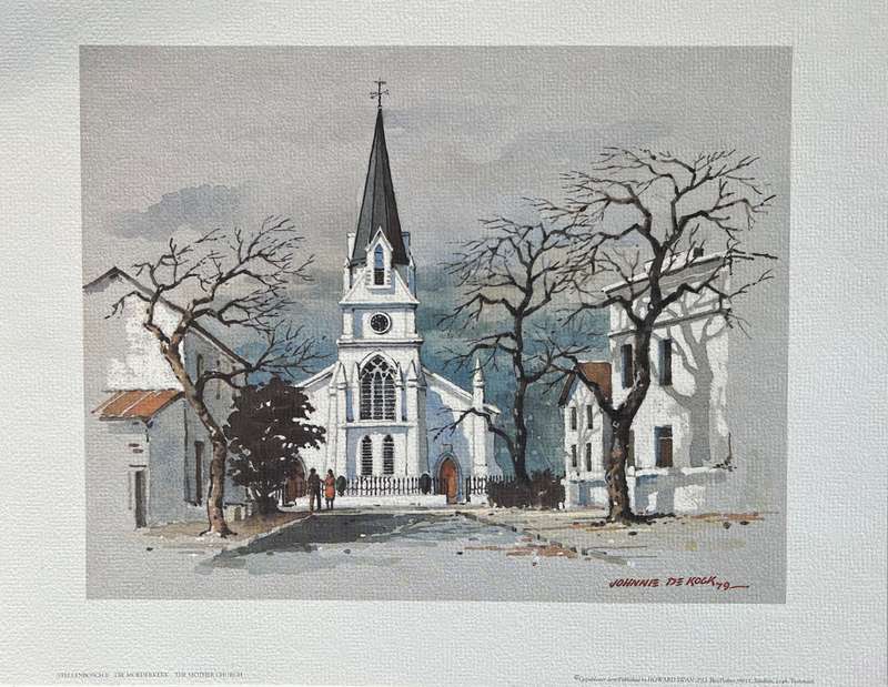 1 x COLLECTION OF 4 PRINTS BY LISTED SOUTH AFRICAN ARTIST JOHNNIE DE KOCK, STELLENBOSCH