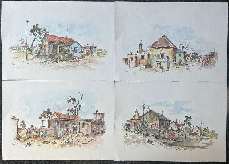 SIGNED & NUMBERED! 1 x COLLECTION OF 4 PRINTS BY SOUTH AFRICAN ARTIST CONRAD THEYS, A PLACE I KNOW