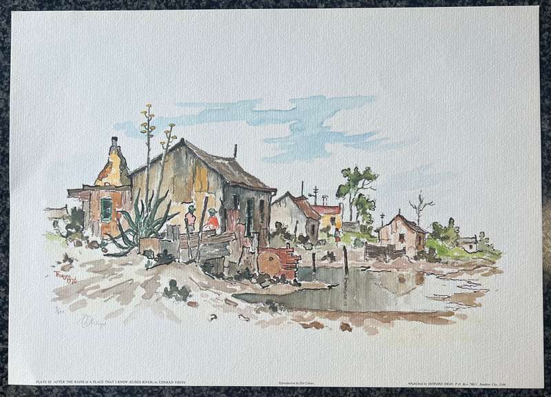 SIGNED & NUMBERED! 1 x COLLECTION OF 4 PRINTS BY SOUTH AFRICAN ARTIST CONRAD THEYS, A PLACE I KNOW