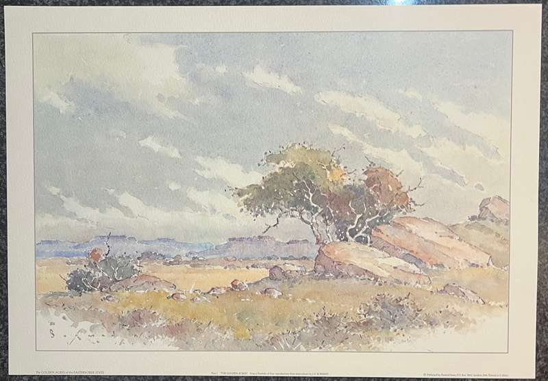 1 x COLLECTION OF 4 PRINTS BY JOHANNES G BORMAN, THE GOLDEN ACRES OF THE EASTERN FREE STATE