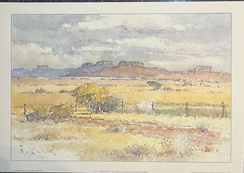1 x COLLECTION OF 4 PRINTS BY JOHANNES G BORMAN, THE GOLDEN ACRES OF THE EASTERN FREE STATE