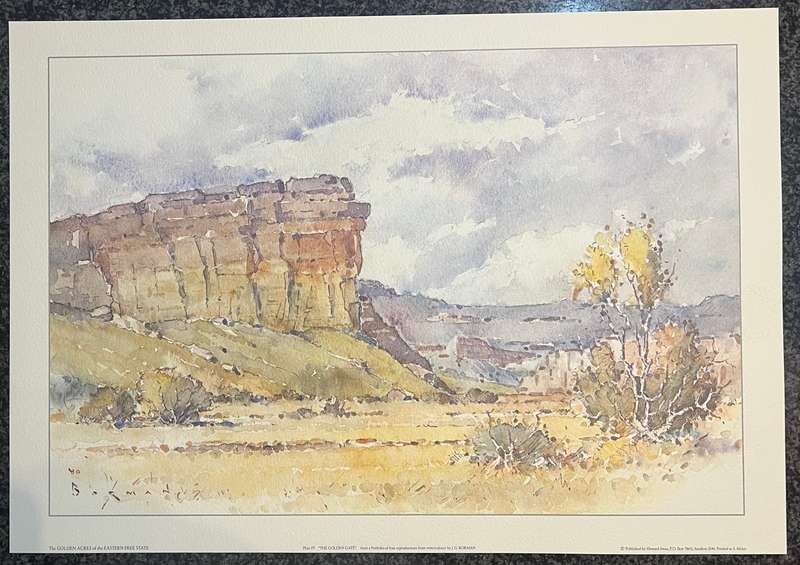 1 x COLLECTION OF 4 PRINTS BY JOHANNES G BORMAN, THE GOLDEN ACRES OF THE EASTERN FREE STATE