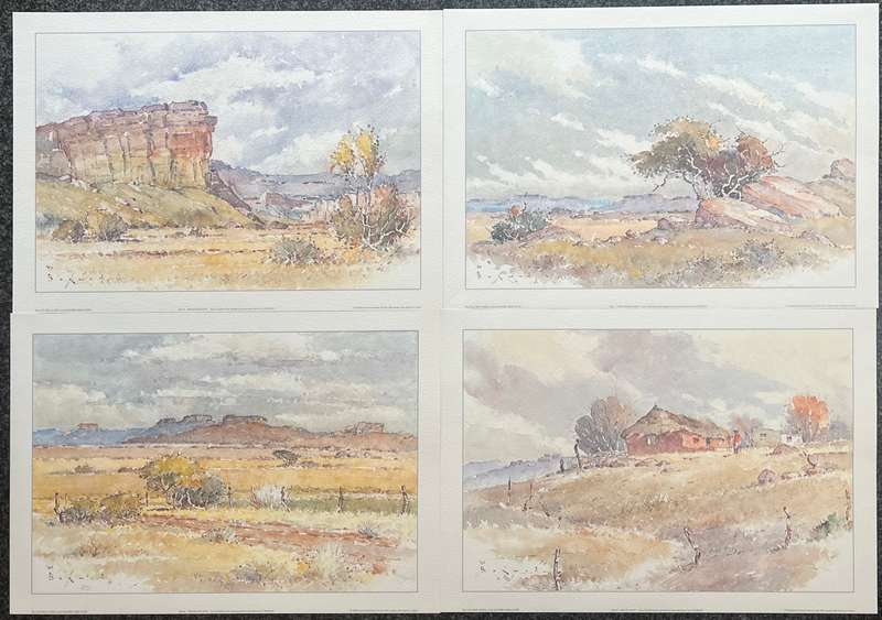 1 x COLLECTION OF 4 PRINTS BY JOHANNES G BORMAN, THE GOLDEN ACRES OF THE EASTERN FREE STATE