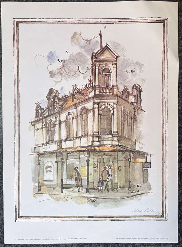 SIGNED, NUMBERED! 1 x COLLECTION OF 4 PRINTS BY NINA ALEKSANDER-RISTIC, EARLY JOHANNESBURG