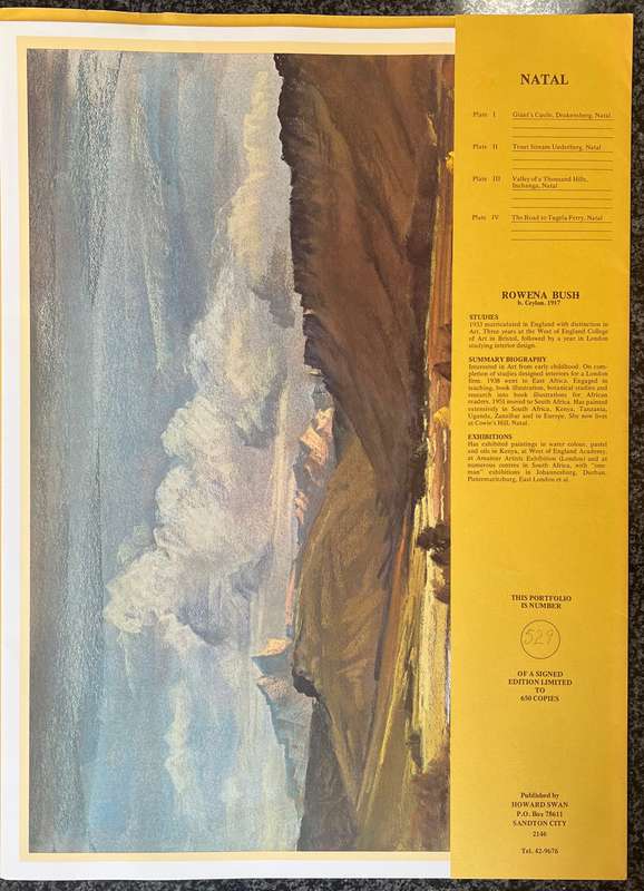 SIGNED, NUMBERED! 1 x COLLECTION OF 4 PRINTS BY LISTED SOUTH AFRICAN ARTIST ROWENA BUSH, NATAL
