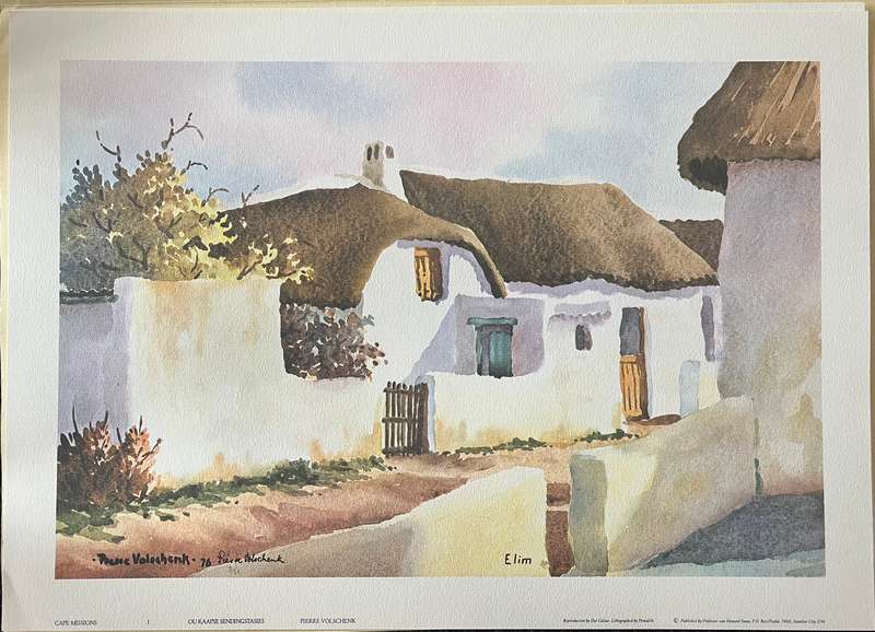 SIGNED, NUMBERED!  x COLLECTION OF 4 PRINTS BY LISTED ARTIST PIERRE VOLSCHENK, CAPE MISSIONS