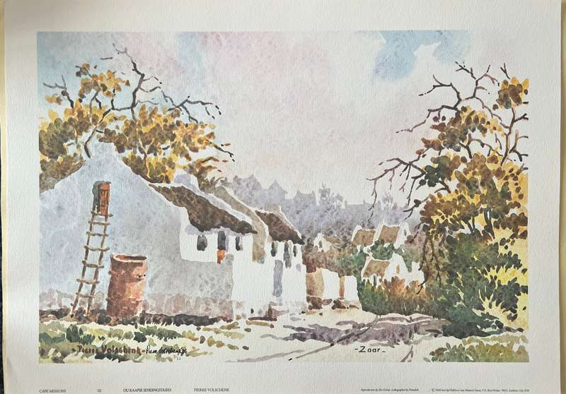 SIGNED, NUMBERED!  x COLLECTION OF 4 PRINTS BY LISTED ARTIST PIERRE VOLSCHENK, CAPE MISSIONS