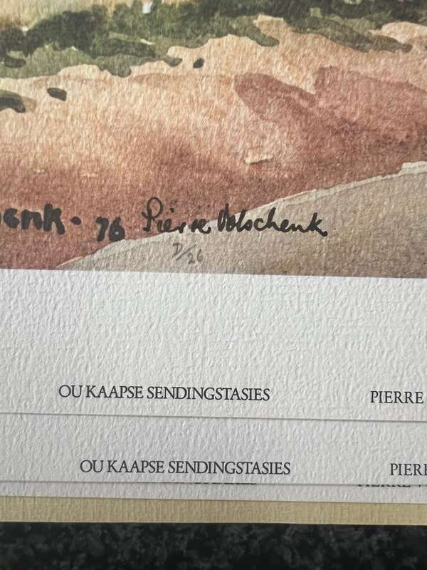 SIGNED, NUMBERED!  x COLLECTION OF 4 PRINTS BY LISTED ARTIST PIERRE VOLSCHENK, CAPE MISSIONS