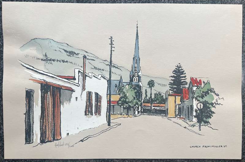 SIGNED, NUMBERED! 1 x COLLECTION OF 4 PRINTS BY ARTIST HOEFSLOOT, GRAAFF-REINET