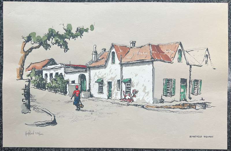 SIGNED, NUMBERED! 1 x COLLECTION OF 4 PRINTS BY ARTIST HOEFSLOOT, GRAAFF-REINET