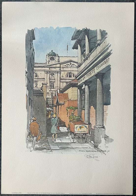 SIGNED, NUMBERED! 1 x COLLECTION OF 4 PRINTS BY JOHN CHURCHILL SIMPSON THE LANES OF PIETERMARITZBURG