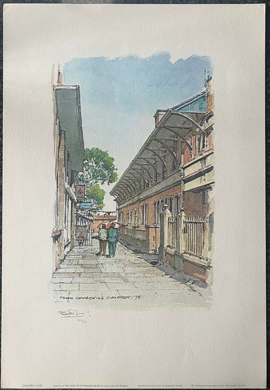 SIGNED, NUMBERED! 1 x COLLECTION OF 4 PRINTS BY JOHN CHURCHILL SIMPSON THE LANES OF PIETERMARITZBURG