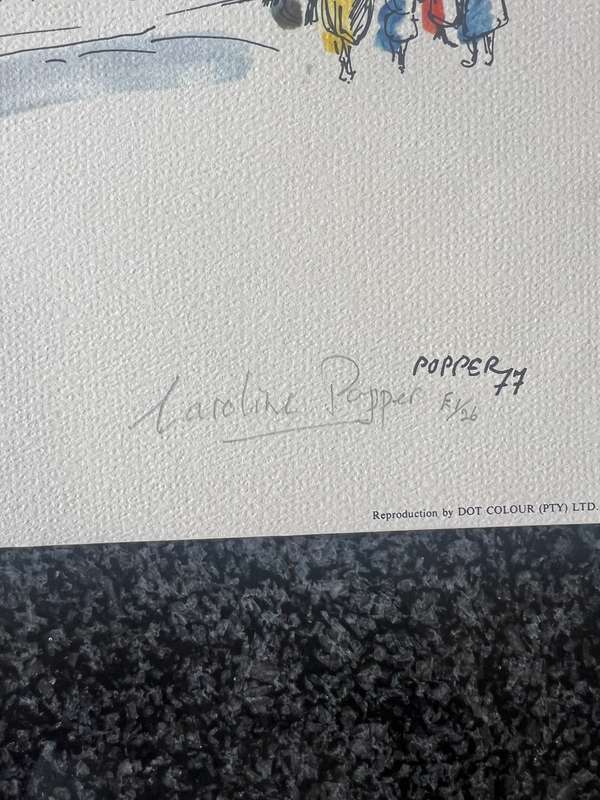 SIGNED, NUMBERED! 1 x COLLECTION OF 4 PRINTS BY SOUTH AFRICAN ARTIST CAROLINE POPPER,  VREDEDORP