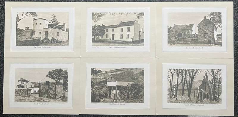 SIGNED, NUMBERED! SETTLER COUNTRY BY ROBERT WILLIAM KITTO 6 LITHOGRAPHIC DRAWINGS