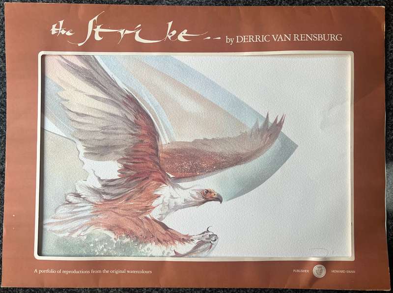 SIGNED, NUMBERED! 1 x COLLECTION OF 2 PRINTS BY LISTED ARTIST DERRIC VAN RENSBURG, "THE STRIKE"