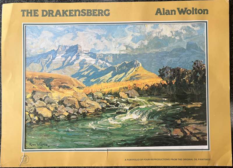 1 x COLLECTION OF 4 PRINTS "THE DRAKENSBERG" BY LISTED SOUTH AFRICAN ARTIST ALAN WOLTON