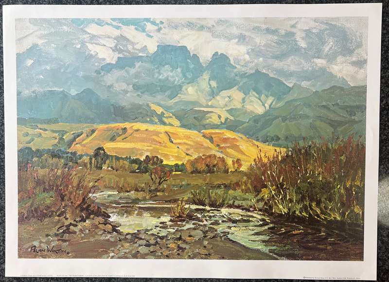 1 x COLLECTION OF 4 PRINTS "THE DRAKENSBERG" BY LISTED SOUTH AFRICAN ARTIST ALAN WOLTON