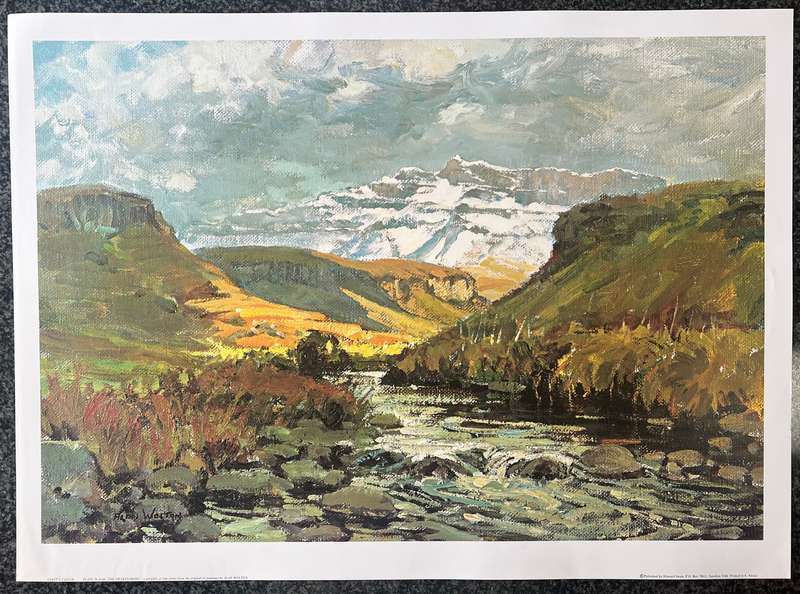 1 x COLLECTION OF 4 PRINTS "THE DRAKENSBERG" BY LISTED SOUTH AFRICAN ARTIST ALAN WOLTON