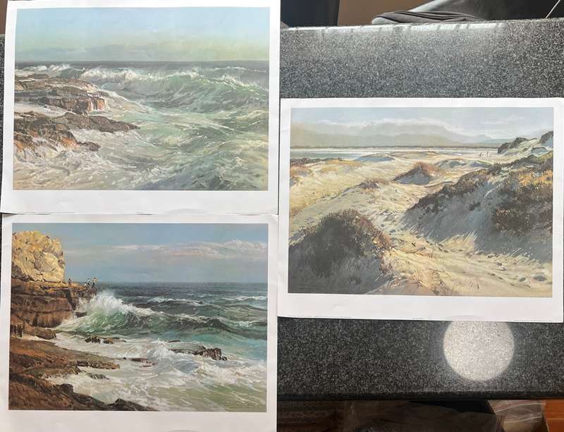 1 x COLLECTION OF 3 PRINTS "THE SOUTH AFRICAN SEA AND SHORE" BY LISTED ARTIST DINO PARAVANO