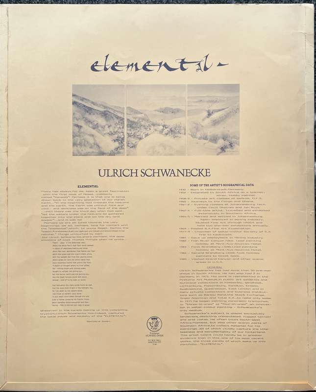 1 x COLLECTION OF 3 PRINTS " ELEMENTAL" BY LISTED SOUTH AFRICAN ARTIST ULRICH SCHWANECKE