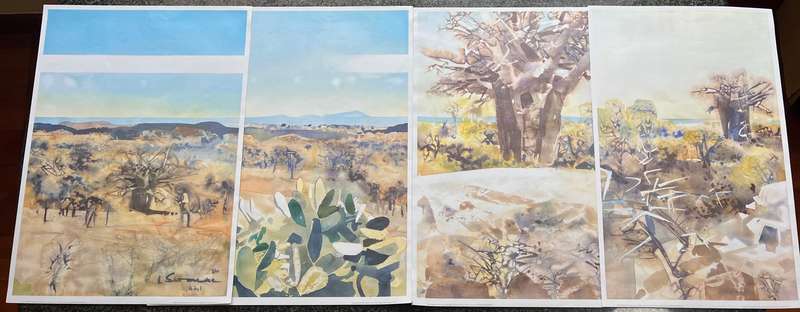 1 x COLLECTION OF 4 PRINTS "FAR HORIZONS" BY LISTED SOUTH AFRICAN ARTIST ULRICH SCHWANECKE