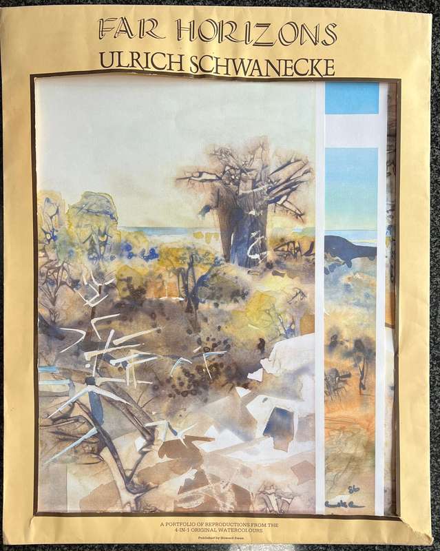 1 x COLLECTION OF 4 PRINTS "FAR HORIZONS" BY LISTED SOUTH AFRICAN ARTIST ULRICH SCHWANECKE