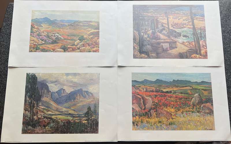 1 x COLLECTION OF 4 PRINTS OF FOUR REPRODUCTIONS FROM ORIGINALS IN THE HUGO NAUDE ART CENTRE