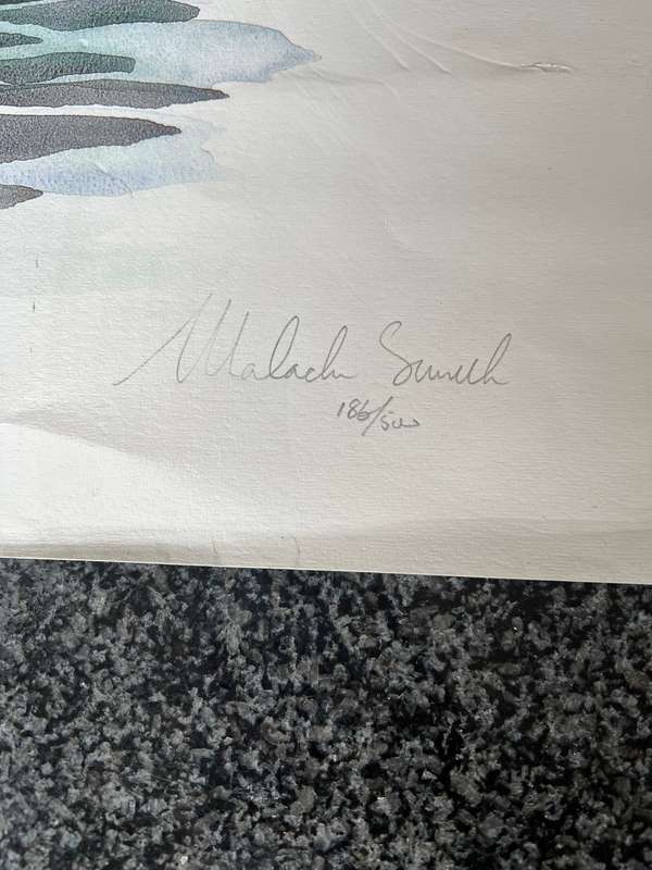 SIGNED, NUMBERED! MALACHI SMITH WATERCOLOUR PRINT