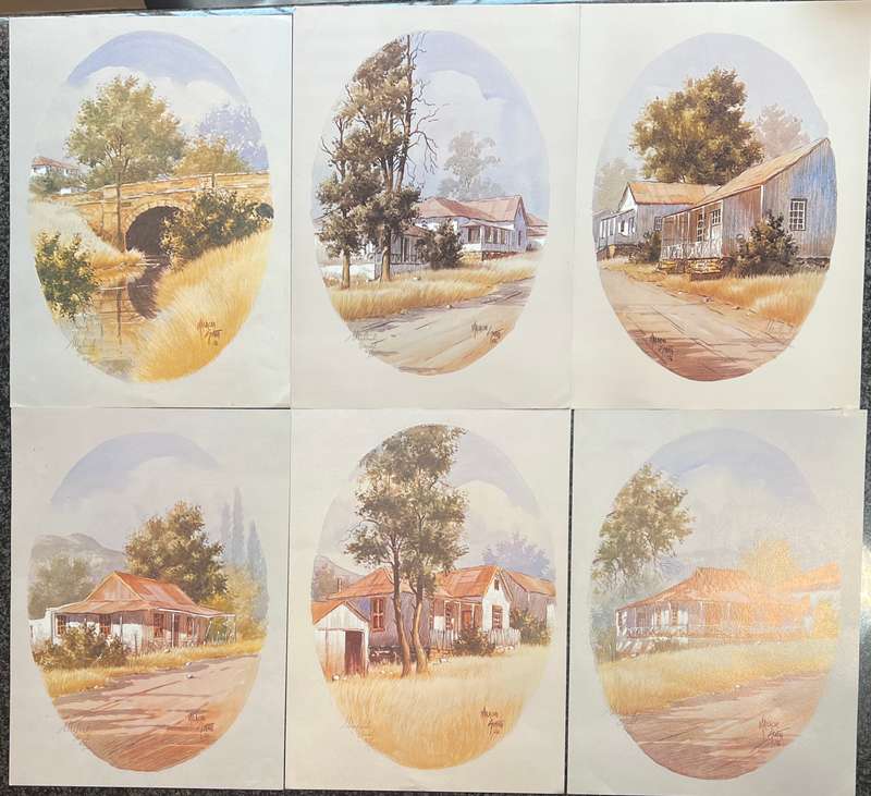 SIGNED, NUMBERED! 1 x COLLECTION OF 6 PRINTS BY LISTED ARTIST MALACHI SMITH