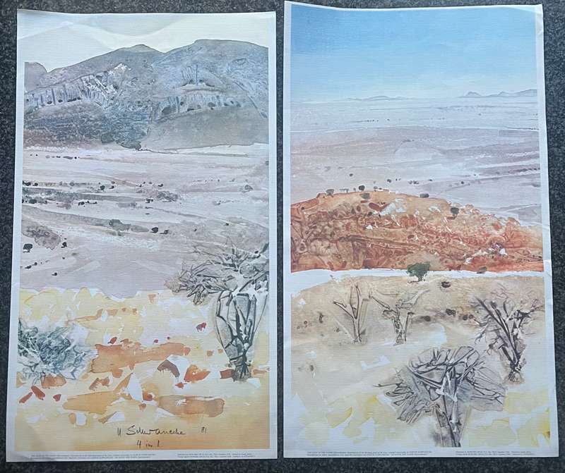 1 x INCOMPLETE COLLECTION OF 2 PRINTS "THE EDGE OF THE NAMIB" BY ULRICH SCHWANECKE