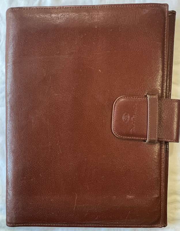 BROWN RENATO BALESTRA A4 SIZE LEATHER FOLDER IN EXCELLENT CONDITION