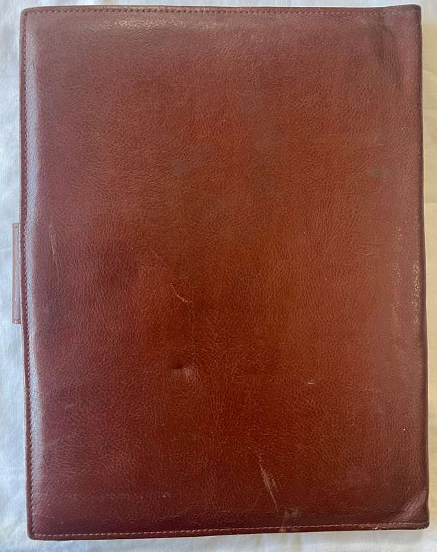 BROWN RENATO BALESTRA A4 SIZE LEATHER FOLDER IN EXCELLENT CONDITION