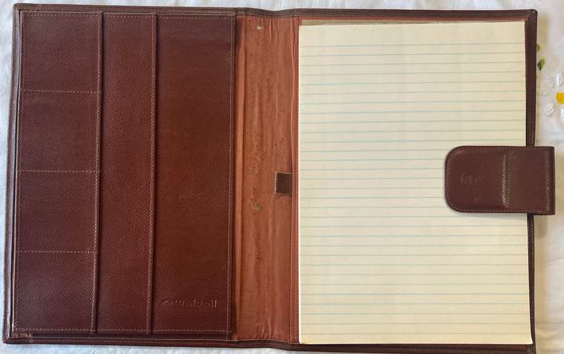 BROWN RENATO BALESTRA A4 SIZE LEATHER FOLDER IN EXCELLENT CONDITION