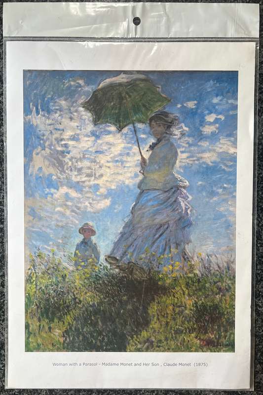 WOMAN WITH A PARASOL PRINT BY CLAUDE MONET