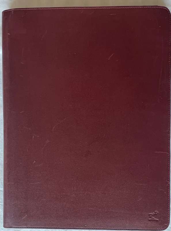 MAROON A4 SIZE LEATHER JAS HENNESSY AND CO COGNAC FRANCE FOLDER