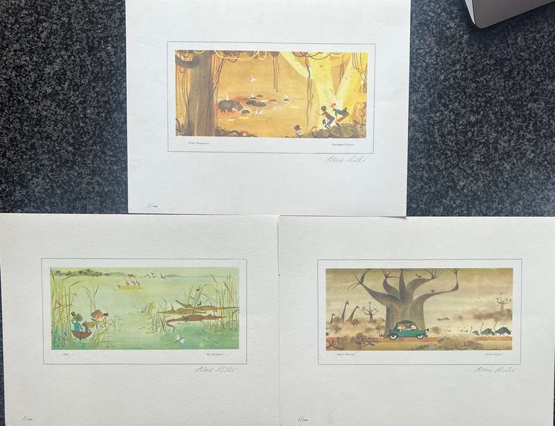 SIGNED, NUMBERED 1/1000! 1 x COLLECTION OF 3 PRINTS BY UNKNOWN ARTIST