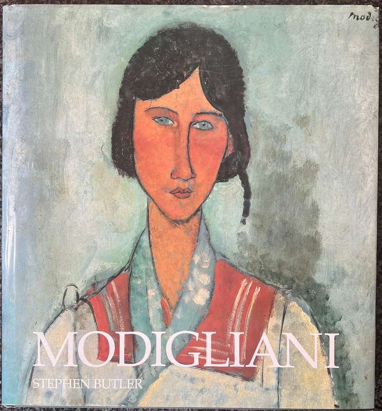 AMEDEO MODIGLIANI REPRODUCTION DESK TOP SIZE BRONZE SCULPTURE AND MODIGLIANI BOOK BY STEPHEN BUTLER