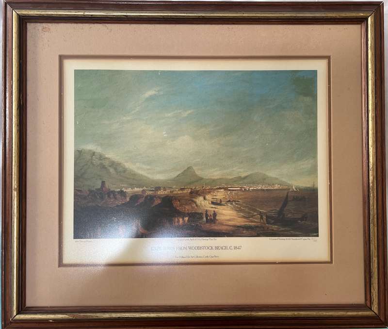 NUMBERED! 1 x COLLECTION OF MATCHING WOOD AND GILT-FRAMED PRINTS OF TABLE BAY, THOMAS BAINES