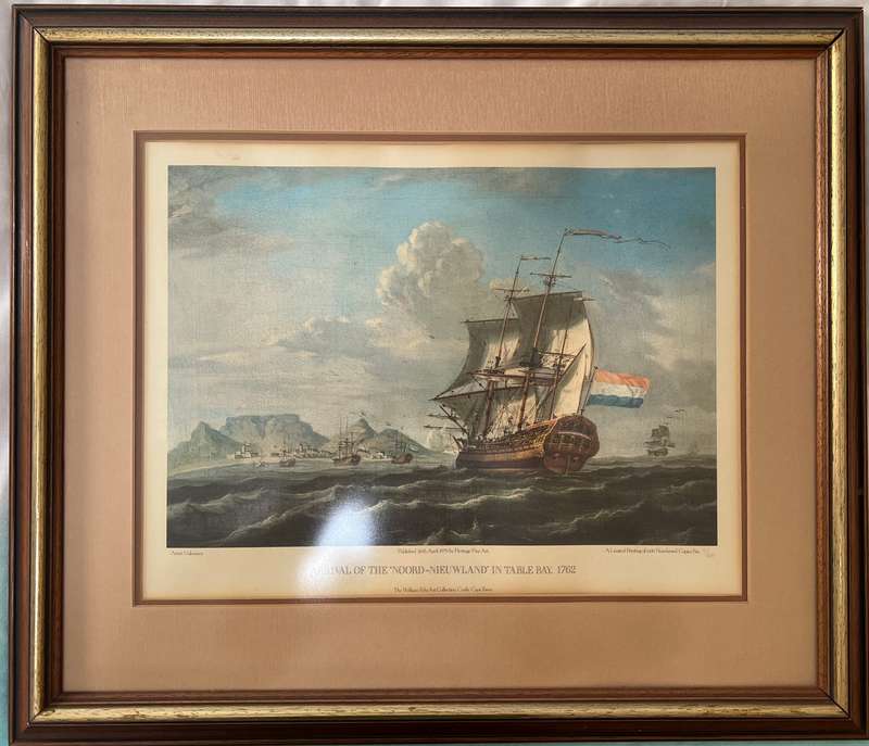 NUMBERED! 1 x COLLECTION OF MATCHING WOOD AND GILT-FRAMED PRINTS OF TABLE BAY, THOMAS BAINES