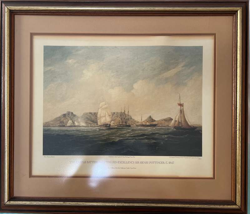 NUMBERED! 1 x COLLECTION OF MATCHING WOOD AND GILT-FRAMED PRINTS OF TABLE BAY, THOMAS BAINES