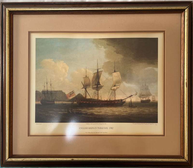 NUMBERED! 1 x COLLECTION OF MATCHING WOOD AND GILT-FRAMED PRINTS OF TABLE BAY, THOMAS BAINES