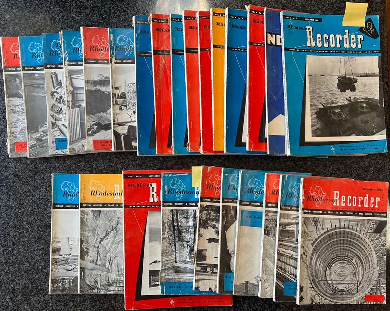 70 ISSUES OF THE RHODESIAN RECORDER + 2 SUPPLEMENTS: INCOMPLETE SET FROM 1955 - 1964