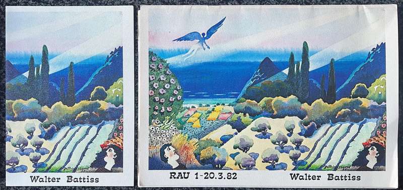 WALTER BATTISS RAU 1 - 20.3.82 EXHIBITION INVITATION AND CATALOGUE