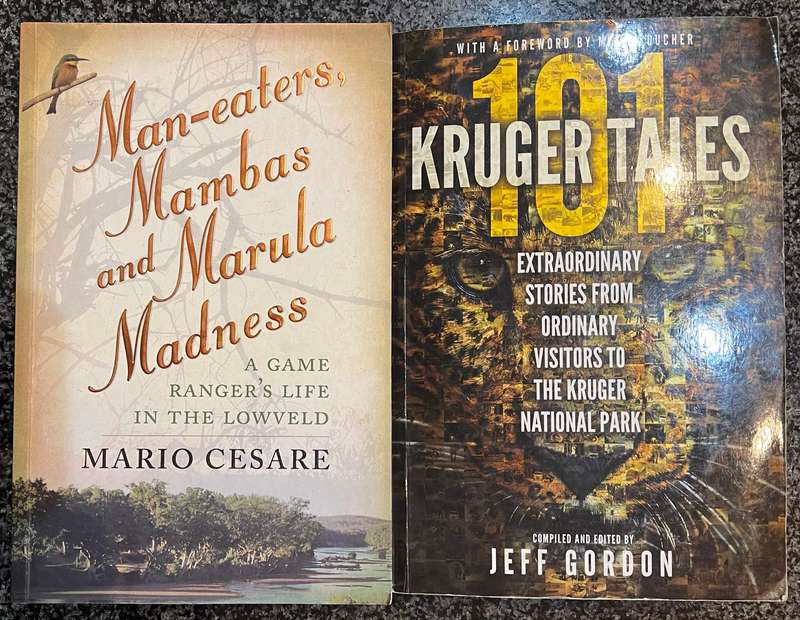 2 GAME RANGER BOOKS! MAN-EATERS, MAMBAS AND MARUBA MADNESS & KRUGER TALES 101