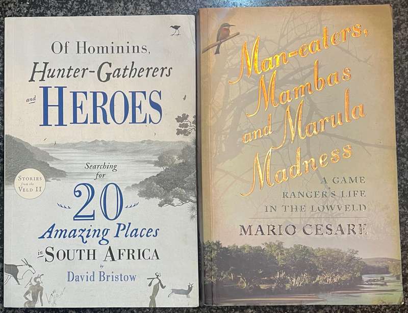 2 BOOKS! OF HOMININS, HUNTER-GATHERERS AND HEROES & MAN-EATERS, MAMBAS AND MARUBA MADNESS