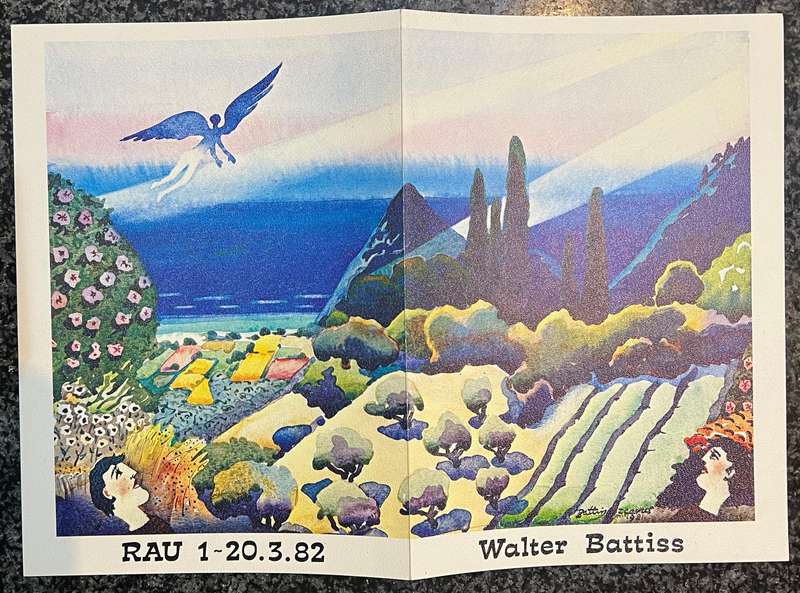 WALTER BATTISS RAU 1 - 20.3.82 EXHIBITION INVITATION AND CATALOGUE